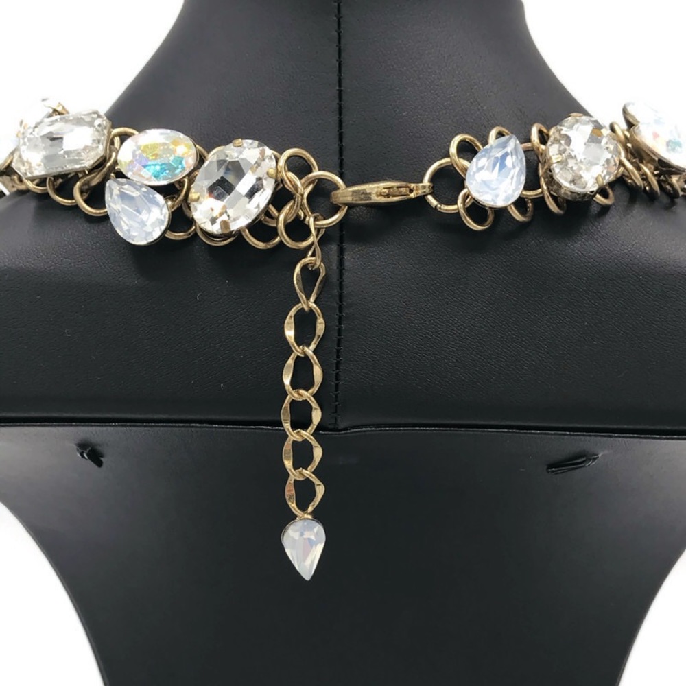 Statement Collar Necklace Large Rhinestone Gold - image 5
